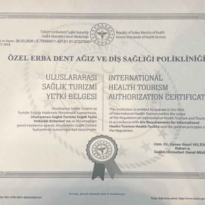 Sağlık Turizmi Yetki Belgesi Sağlık Turizmi